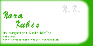 nora kubis business card